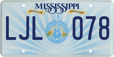 MS license plate LJL078
