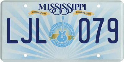 MS license plate LJL079