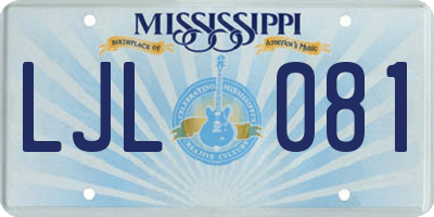 MS license plate LJL081