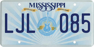 MS license plate LJL085