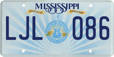 MS license plate LJL086