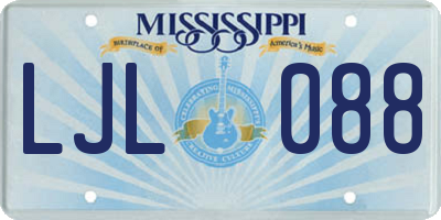 MS license plate LJL088