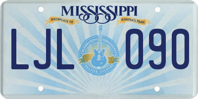 MS license plate LJL090