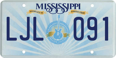 MS license plate LJL091