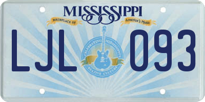 MS license plate LJL093