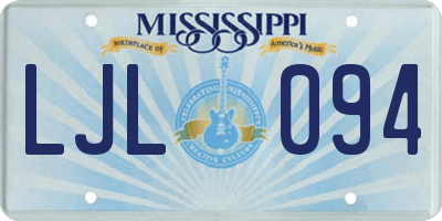 MS license plate LJL094