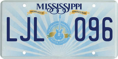 MS license plate LJL096