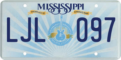 MS license plate LJL097