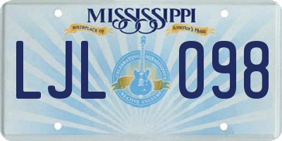 MS license plate LJL098