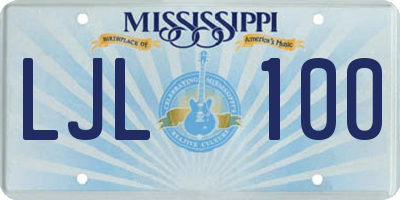 MS license plate LJL100