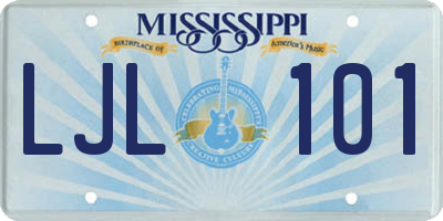MS license plate LJL101
