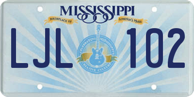 MS license plate LJL102