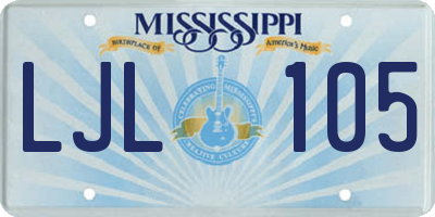 MS license plate LJL105
