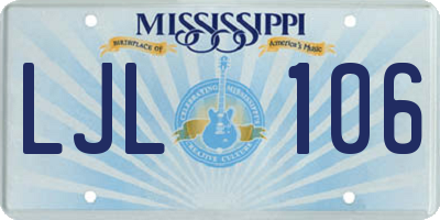 MS license plate LJL106