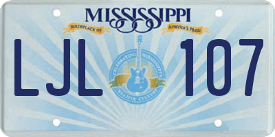 MS license plate LJL107