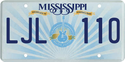 MS license plate LJL110