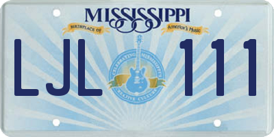 MS license plate LJL111