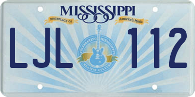 MS license plate LJL112