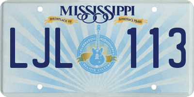 MS license plate LJL113