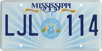 MS license plate LJL114