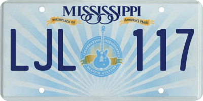 MS license plate LJL117
