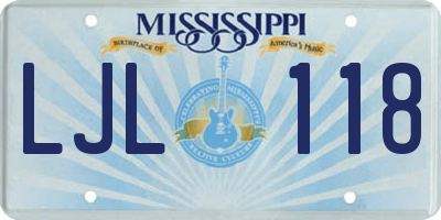 MS license plate LJL118