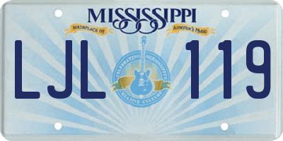MS license plate LJL119