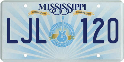 MS license plate LJL120