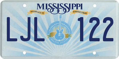 MS license plate LJL122
