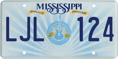 MS license plate LJL124