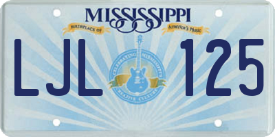 MS license plate LJL125