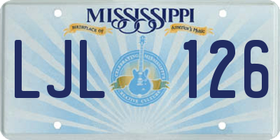MS license plate LJL126