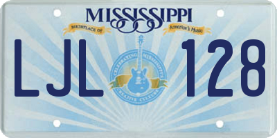 MS license plate LJL128
