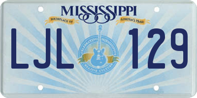 MS license plate LJL129