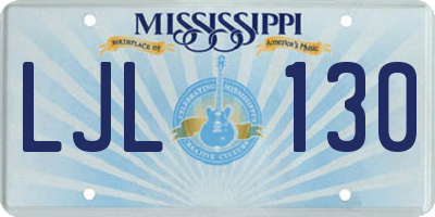 MS license plate LJL130
