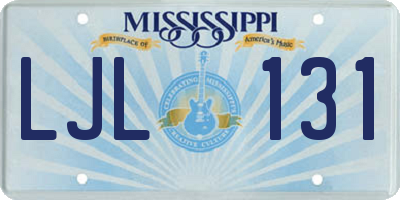 MS license plate LJL131