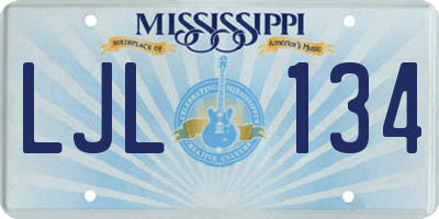 MS license plate LJL134