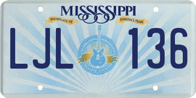 MS license plate LJL136