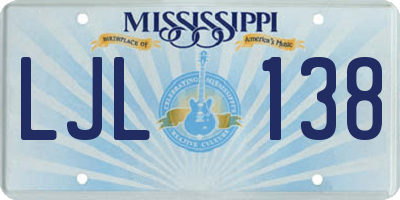 MS license plate LJL138