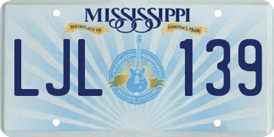 MS license plate LJL139