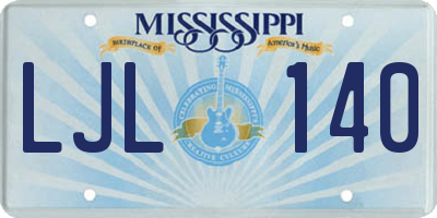 MS license plate LJL140