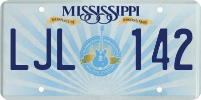 MS license plate LJL142