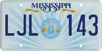 MS license plate LJL143