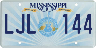 MS license plate LJL144