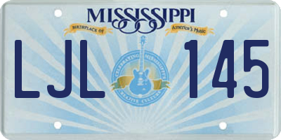 MS license plate LJL145