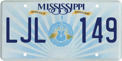MS license plate LJL149