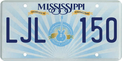 MS license plate LJL150