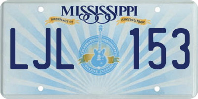 MS license plate LJL153