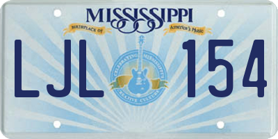 MS license plate LJL154