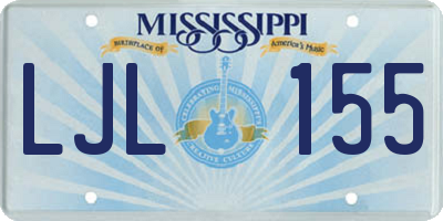 MS license plate LJL155